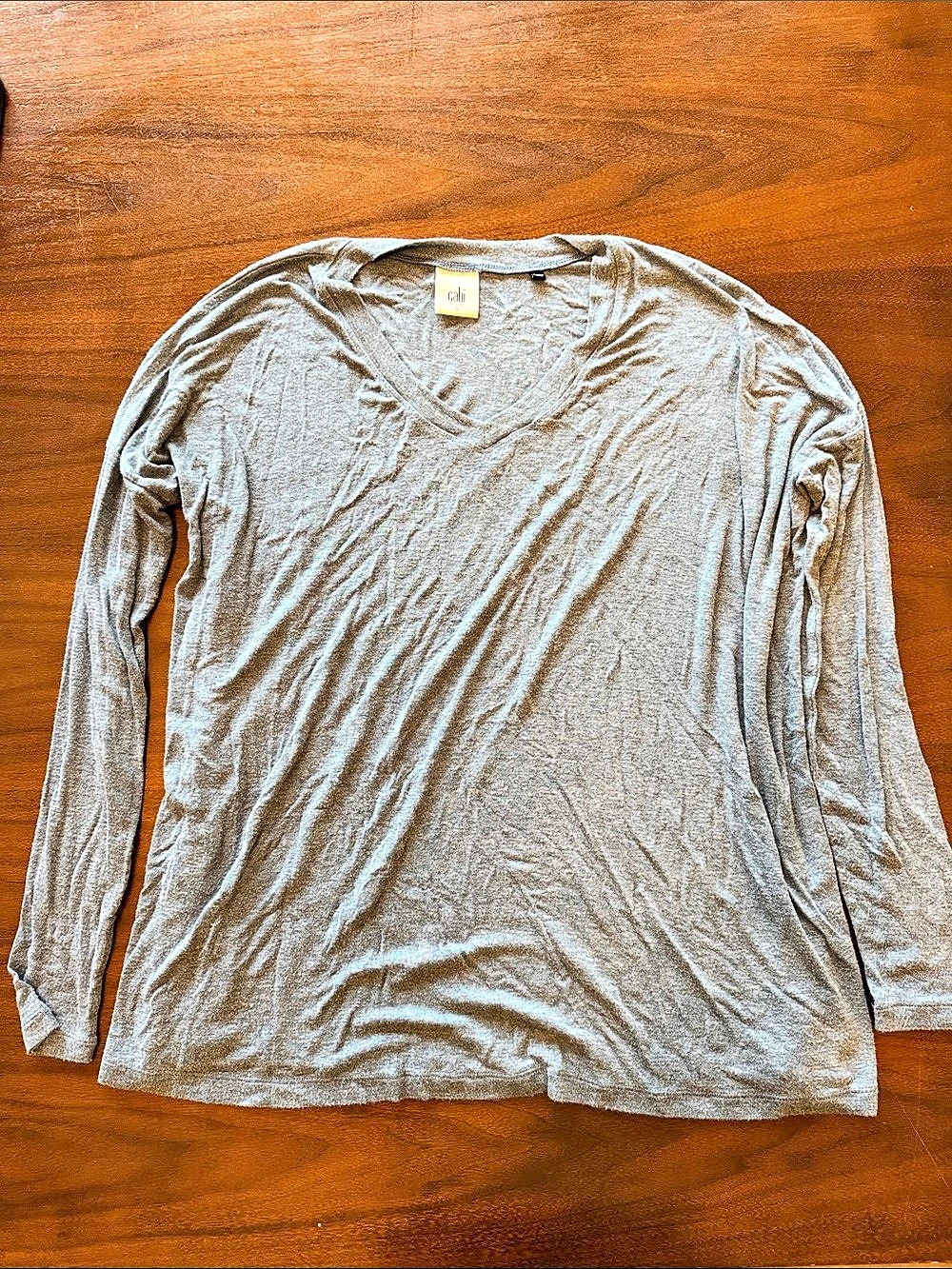 CAbi Long Sleeve V-Neck blue Small Like New